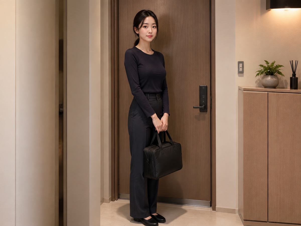 용인 신갈 방문 홈케어 일정을 준비하는 젊은 성인 한국 여성 관리사